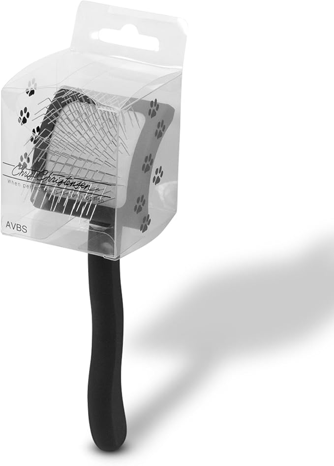Chris Christensen Baby K Dog Slicker Brush, Groom Like a Professional, Fluff Detangle Style, Saves Time Energy, Black, Small