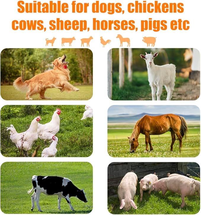 Automatic Animal Drinking Water Bowl with Float Valve and Drainage Hole, 304 Stainless Steel Livestock Dispenser Waterer Kits Included Water Hose, 3/4''Adaptor, Float Valves Mounting Bolts (1 Set)