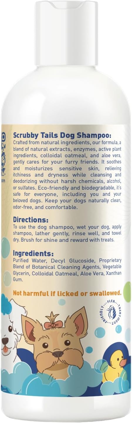 Organic Dog Shampoo - Puppy Oatmeal Shampoo for Itchy Skin Relief - Hypoallergenic for Sensitive Skin,for Dogs of All Ages,Deodorizes Smelly Dogs,Tearless,Made in USA, 16oz (Unscented)