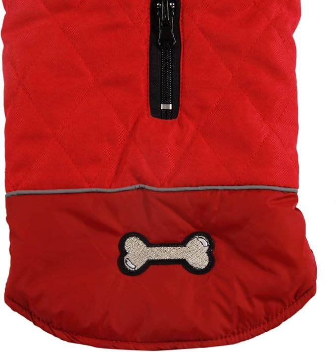 Reversible Dog Coats for Large Dogs Waterproof Warm Dog Jacket for Cold Winter,Red XXL
