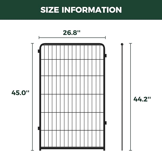 FXW Homeplus Unleashed Indoor Dog Playpen - Stress-Free and Safe Play, Heavy Duty 45 Inch 2 Panels Dog Pen for Large Dogs, Black│Patented