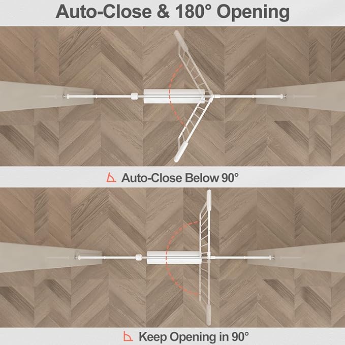 Baby Gate for Doorways Stairs Hallway 76.3-81.1 Inch Wide, Walk Through Child Gates with Pressure Mounted Extention Kit, Indoor Safety Child Gates for Kids or Pets