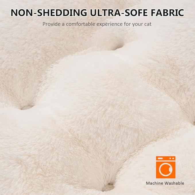 Cat Beds for Indoor Cats - Rabbit-Shaped Cat Cave Bed with Hanging Toy,Super Soft Calming Pet Bed for Kitten&Puppy,Small Dog,Warm Plush&Machine Washable&Removable Cotton Pad,cat Hideaway(Grey L)