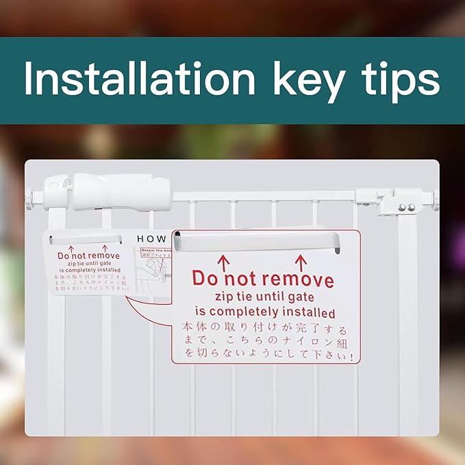 Extra Wide Baby Gates Large Long Dog Gates for Doorways Stairs Pressure Mounted Dog Pet Gate Walk Through Metal Child Indoor Safety Gates (White, 76.38"-81.10"/194-206CM)