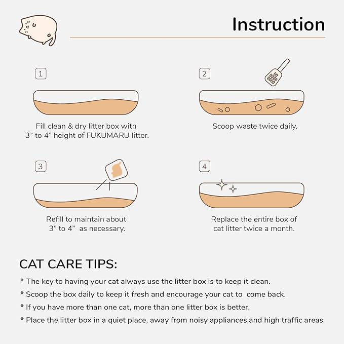 FUKUMARU Tofu Cat Litter, 5.4 kg, Quick Clumping Cat Litter with Super Absorbent Material, Instantly Absorbent, Dust-Free, Low Trace Formation, Rinses in The Toilet, Odour Control