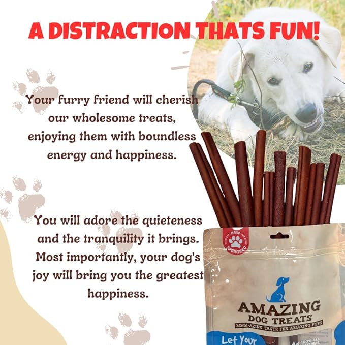 Amazing Dog Treats 12 Inch Collagen Stick - (5 Count) - Collagen Sticks for Dogs - No Hide Dog Bones