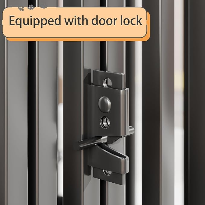 Steel Tube Heavy Large Dog Crate with Mat Base, 55" L x 32" H Dog Crates for Medium Large Dogs, Big Dog Cage, Dog Kennel, Puppy Dog Playpen with Top, Pet Cage, Indoor, Black3