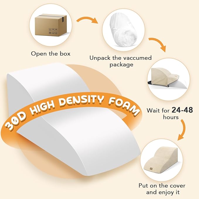 Mestuel Extended Dog Stairs Steps for Couch Sofa, Dog Stairs Ramp for Small Old Joint Injury Dogs Cats, Pet Stairs with Gentle Slope& Nonslip Bottom, Washable Fabric Cover,Beige