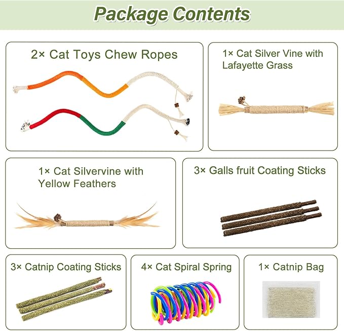 Silvervine Sticks for Cats Cat Chew Toy, Cat Teething Toys for Dental Cleaning Teeth, Cats Chew Stick for Kitten Teething, Kitten Chew Toys (15PCS)