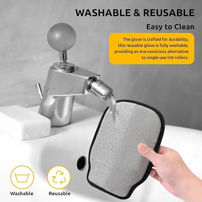 SAWMONG 2Pcs Pet Hair Removal Glove, Pet Hair Remover Glove for Cleaning Shed Fur from Dogs & Cats with Thumb Hole for Better Fit, Reusable Pet Hair Removal Tool for Couch,Clothes, Carpet, Curtain