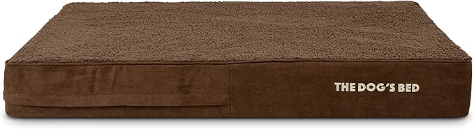 The Dog’s Bed Orthopedic Memory Foam Dog Bed, Brown Plush XL, Pain Relief for Arthritis, Hip & Elbow Dysplasia, Post Surgery, Lameness, Supportive, Calming, Waterproof Washable Cover