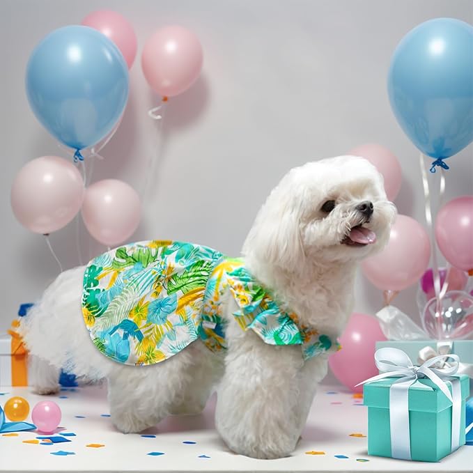 TONY HOBY Dog Dress, Dog Princess Dress with Straps, Pet Summer Dresses Clothes for Small Medium Dogs (Green, S)