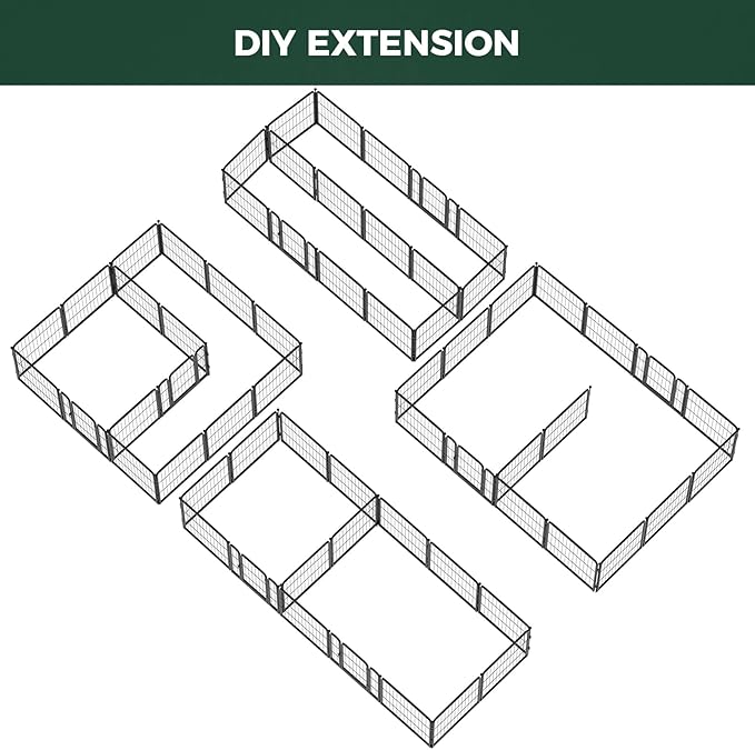 FXW Homeplus Unleashed Indoor Dog Playpen - Stress-Free and Safe Play, Heavy Duty 24 Inch 16 Panels with Connectors (Pack of 2) for Puppy and Small Dogs, Black│Patented