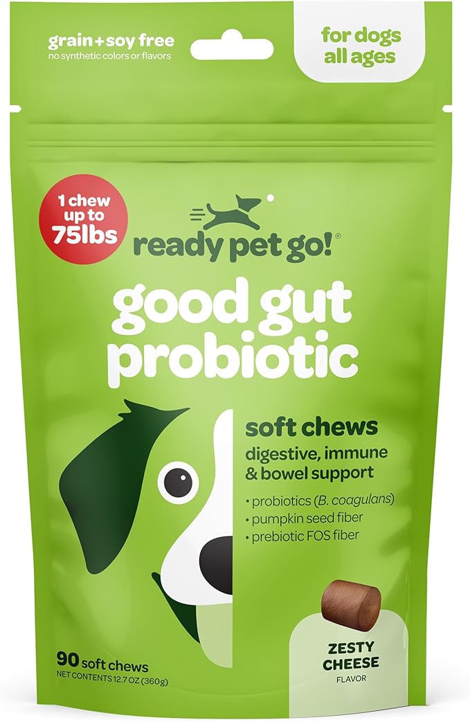 Probiotic Chews for Dogs Gut Health | Tasty Pre and Probiotics for Dogs Digestive Health with Pumpkin Dog Probiotics and Digestive Enzymes | NASC Certified & Made in The USA | 90 Chews