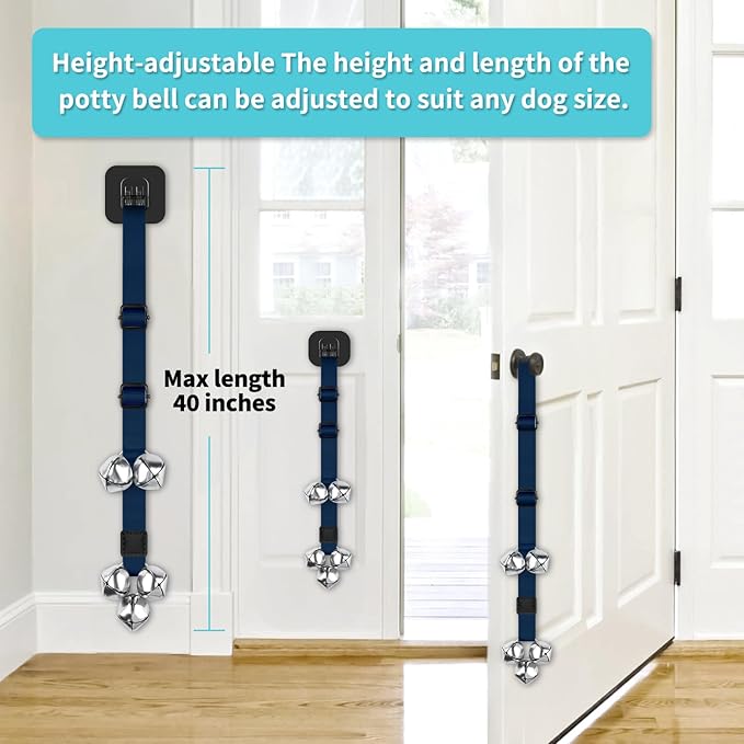 COOYOO Dog Doorbells, Adjustable Potty Training Dog Bells, Upgraded for Training Your Puppy The Easy Way, Premium Quality Housetraining Hanging Bell-5 Extra Large Loud 1.5 DoorBells