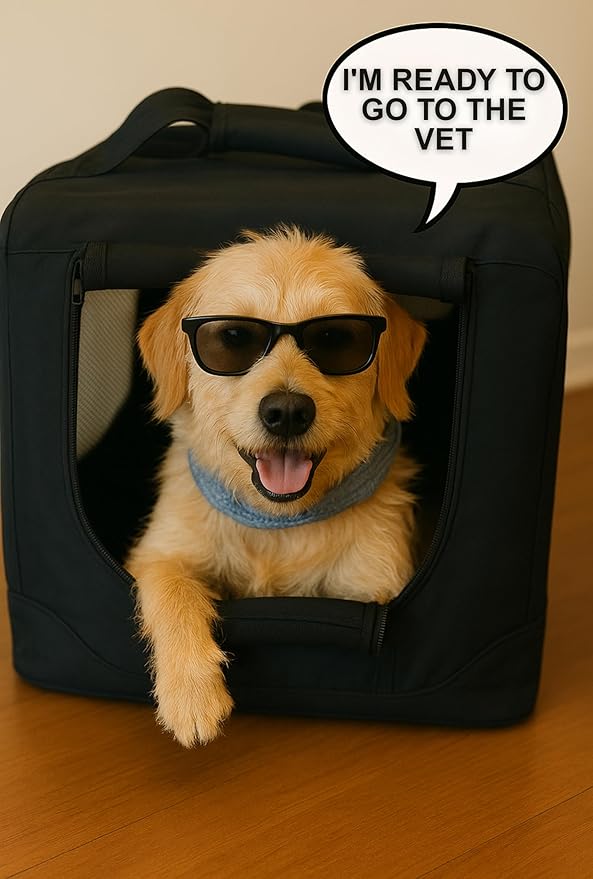 Meraki Home 3-Door Soft-Sided Mesh Pet Carrier โ Portable Foldable Travel Crate Kennel for 2 Cats, Medium Dogs, Rabbits โ Indoor/Outdoor Use, M Size (27"x21"x21"), Black