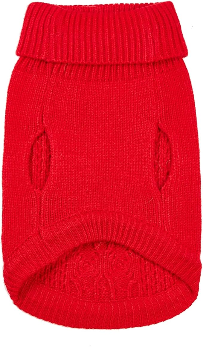 Stretchy Cat Sweater - 17 Colors & 6 Sizes | Snug Winter-Ready Knit for Boy/Girl Cats & Kittens(Red, Large)