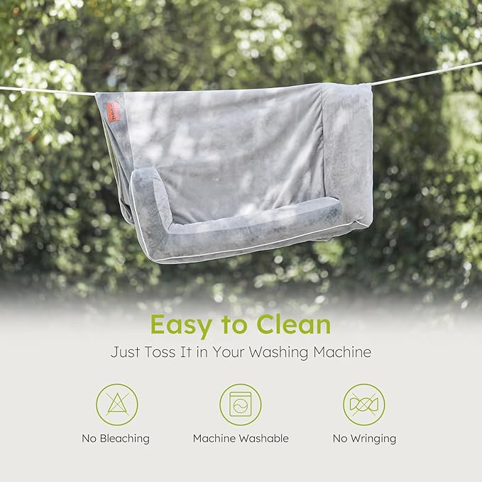 Extra Large Dog Bed, Orthopedic Pet Bed with Cooling Gel Memory Foam, Waterproof XL Dog Bed with Removable Washable Cover, 42" Pet Sofa Couch Dutch Velvet with Blanket Bone Toy, Light Gray