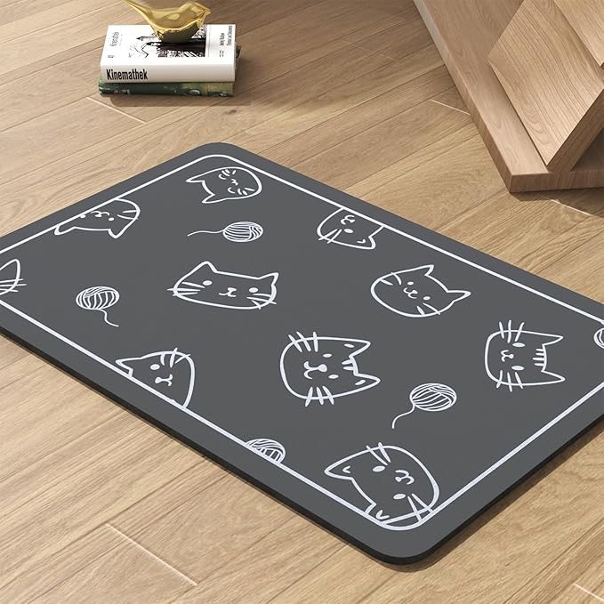 Pet Feeding Mat-Absorbent Dog Mat for Food and Water Bowl-No Stains Quick Dry Water Dispenser Mat-Dog Accessories Pet Supplies-Bowl for Messy Drinkers(Cats,16"x24"