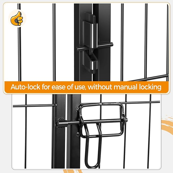 Yaheetech Dog Playpen Outdoor, 32 inch 32 Panels Dog Pen Indoor Heavy Duty Puppy Exercise Pen Metal Pet Fence for RV Camping/Yard/Garden