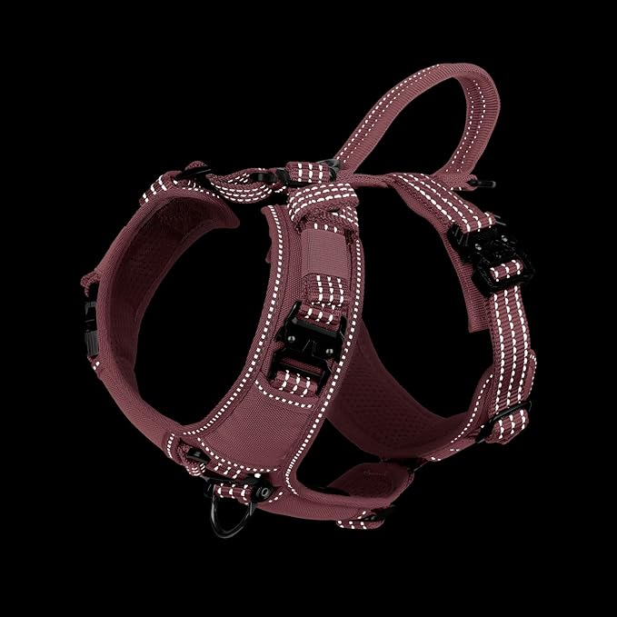 ICEFANG Dog Strap Harness with All-Metal Hardware,for Small Sized Dog,K9 Vest,Y-Shape Soft Padding,Adjustable Pet Harness,No-Pull Front Leash Clip (Small (Pack of 1), Pink)
