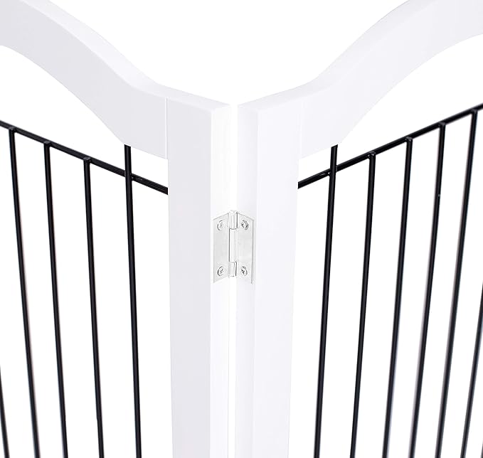 Internet's Best Wire Dog Gate with Arched Top - 3 Panel - 30" Tall - White