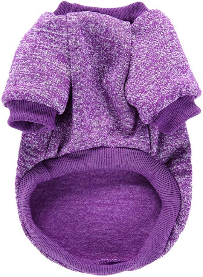 Jecikelon Dog Clothes Dogs Sweater Soft Puppies Clothing Winter Puppy Sweaters Warm Outfit for Dogs Small XXS XS Cat Apparel (Purple, M)