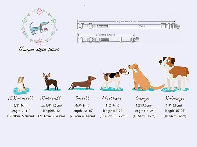 Unique style paws Dog Collar Bow tie Collar Adjustable Collars for Dogs and Cats Small Medium Large