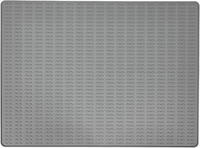 Cat Litter Mat,47x35in Extra Large Litter Mats Silicone,Waterproof Floor Litter Box Mat Indoor,Jumbo Washable Cats Litter Mat Litter Trapping Mat Easy Clean XXL(Grey)