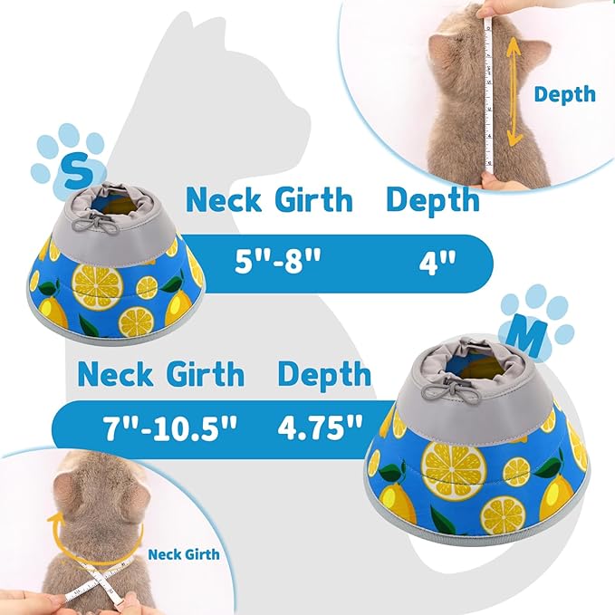Cat Cone Collar Soft, Comfortable Cat Recovery Collar Pet Cone for Small Large Cats, Lightweight Elizabethan Collar for Cats Kittens After Surgery Prevent from Licking Wounds, Blue, S