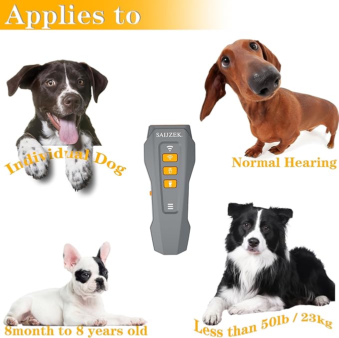 Ultrasonic Dog Barking Deterrence Device, Dog Training Tool, Animal Trainer, Rechargeable Anti-Barking Device, Suitable for Both Indoor and Outdoor Use, Gray