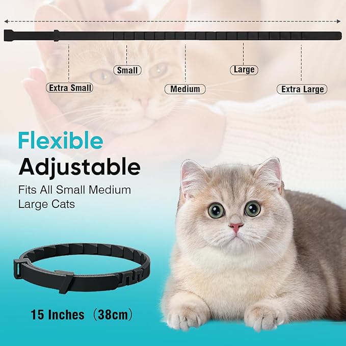 6 Pack Calming Collar for Cats Cat Calming Pheromones Collar Stress and Anxiety Relief for 30 Days Pheromone Collars Adjustable Calm Care Products Anti Aggression Stop Meowing Relaxer for Cats in Heat