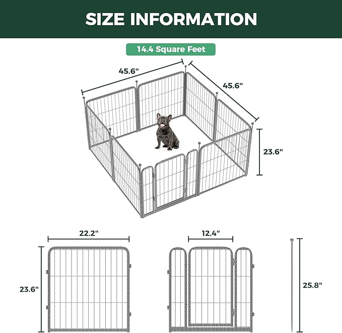 FXW Aster Dog Playpen Designed for Yard, 24inch 8 Panels