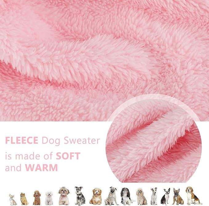Dog Sweater Dog Winter Clothes for Small Dogs Boy Girl Pet Hoodies Puppy Cold Weather Coats Fall Doggie Sweatshirt for Chihuahua Yorkie Cat Sweater Costumes (Pink, X-Small)