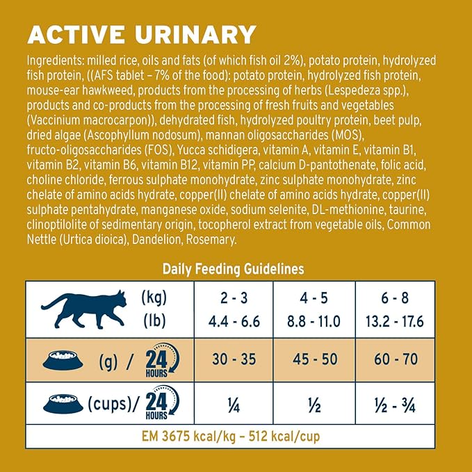 Forza10 Urinary Tract Cat Food - 3.3 Pounds, Dry Cat Food Formula with Fish Protein & Cranberry, Limited Ingredient Formula for Urinary Tract Health, FLUTD & Struvite Stone Management, Fish Flavor