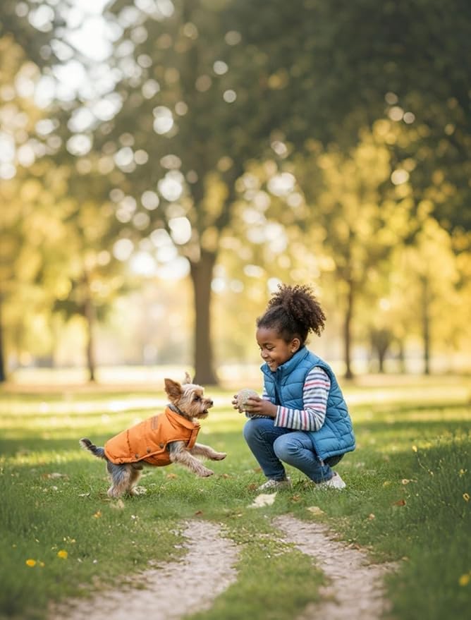 SPACE LION Puffer Jacket, Down Winter Coat, Durable Outdoor Coat for Cold and Windy Conditions, Waterproof, Windproof, Lightweight Jacket, Adjustable Fit for Small Dogs(Black,XS)