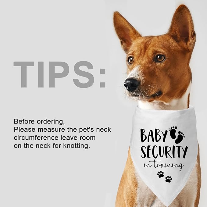 Baby Security in Training Dog Bandana Pet Scarf Pregnancy Announcement Dog Bandanas for Dogs Pet Accessories for Dogs Lovers Pregnancy Reveal Ideas (White)