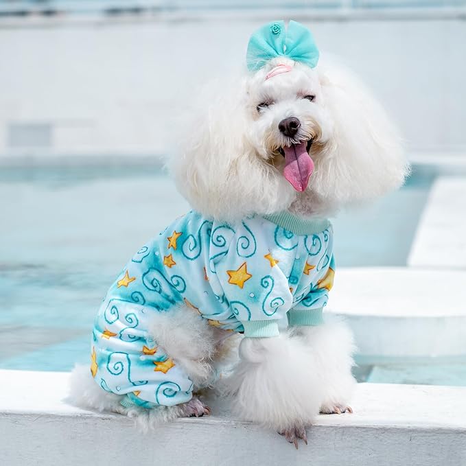 CuteBone Small Dogs Outfit Soft Puppy Onesies Pjs Dog Pajamas Pet Coat Cat Apparel Comfy Doggie Jumpsuit Bodysuit for All Seasons P279M