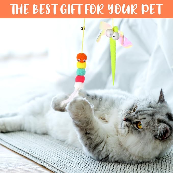 Shappy 150 Pcs Cat Toys Bulk Kitten Toys Pack Variety Funny Interactive Gift Including Mice Rainbow Balls Spring Crinkle Balls for Indoor Cat Kitty Kitten (Funny)