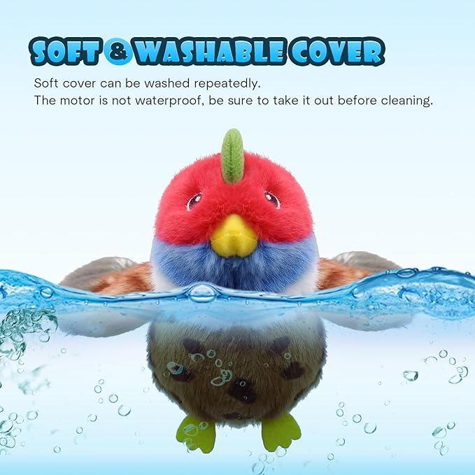 Cat Toys, Flapping Wings Pheasant, No Flying, Chirping Bird Interactive Catnip Toy for Kitten or Small Dogs, Touch Activated, Rechargeable, 3 Modes