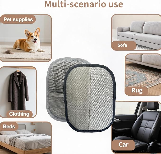 Pet Hair Removal Glove – 2025 Upgraded Electrostatic Pet Hair Remover Glove for Cats & Dogs, Reusable Grooming Glove for Furniture, Carpet, Couch, Car Seat (1PC)