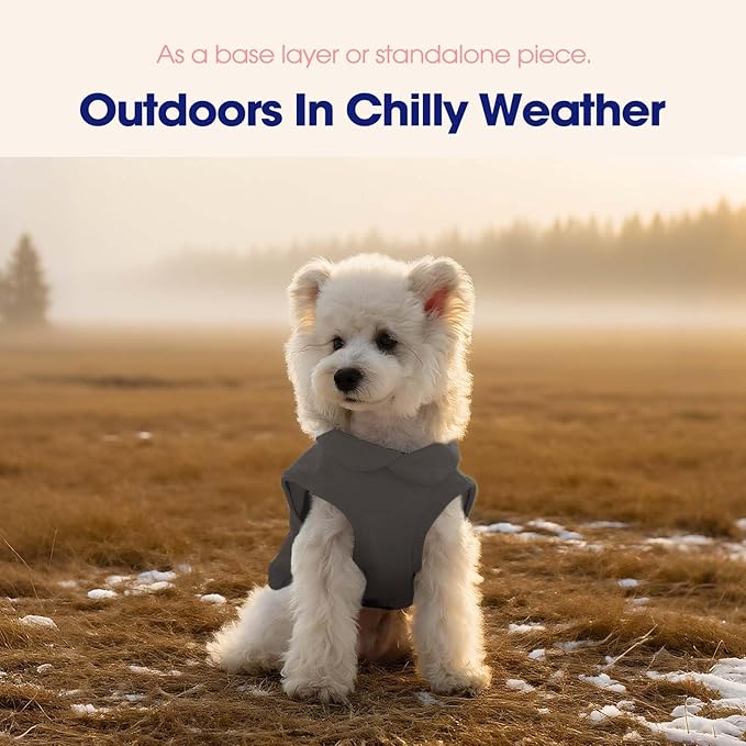 FUAMEY Dog Fleece Vest for Medium Dogs,Warm Stretchy Dog Sweatshirts Pullover with Leash Hole Dogs Sweater Soft Pet Turtleneck Cozy Pet Vest Lightweight Sleeveless Grey M