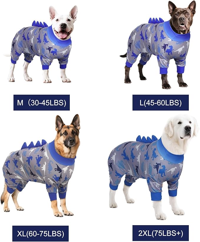 Dog Pajamas Large Size, Big Dog Onesie Clothes, Anti Shedding and Licking, Post Surgery Recovery Pet Pjs, Cotton Soft Material Stretchable Pet Pajamas U-COSP06XL