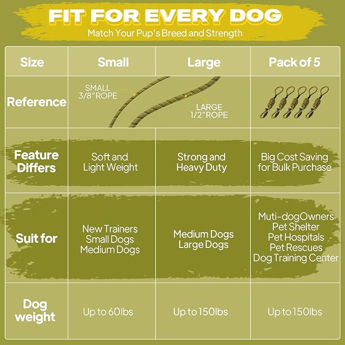 Fida Durable Slip Lead Dog Leash, 6 FT x 3/8" Heavy Duty Loop for Small Dogs and Puppies, Comfortable Strong Rope With No Pull Training, Highly Reflective (Yellow)