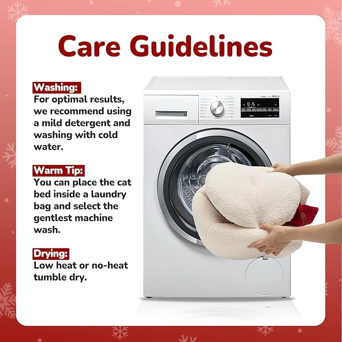 CATISM Christmas Cat Bed - Christmas Snowman Cat Bed for Indoor Cats, Cute Snowman Cat Beds with Warm Cushions Removable Cave with Non-Slip Cushioned Bottom for The Holidays