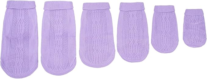 Stretchy Cat Sweater - 17 Colors & 6 Sizes | Snug Winter-Ready Knit for Boy/Girl Cats & Kittens(Purple, X-Large)