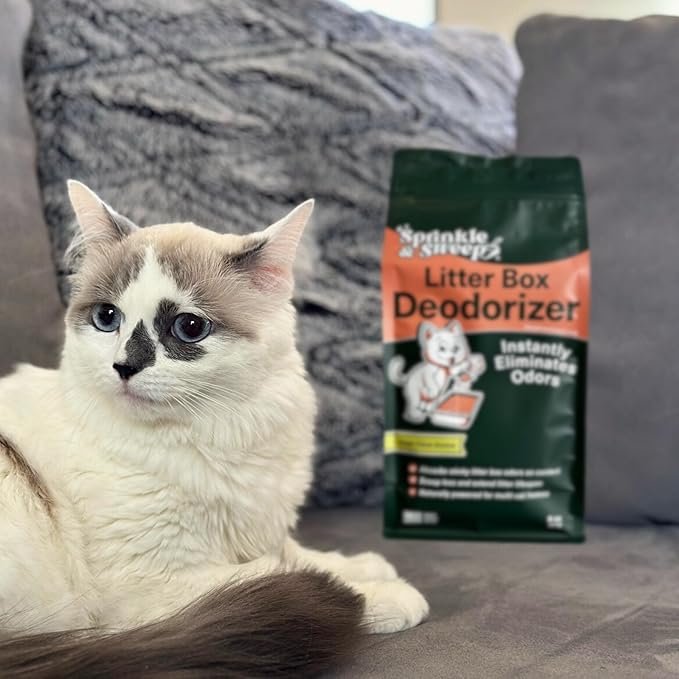 Sprinkle & Sweep Litter Box Deodorizer - Cat Litter Deodorizer Non Toxic and Safe for Kittens - Instantly Eliminates Foul Smells and Urine Odors (Pack of 4)