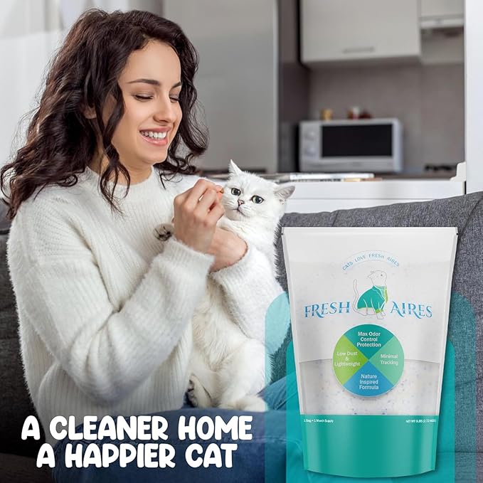 Silica Crystal Cat Litter | Unscented, Lightweight, Non-Clumping, Low Dust & Tracking, Long-Lasting Odor Control for Cats and Kittens | 6 lb Bag of Crystal Litter