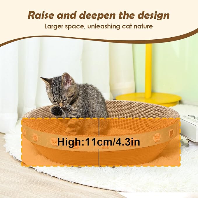 Pet Scratching Board Cat Scratch Pad for Indoor Sleeping (16.9" L x 16.9" W x 3.9" H)