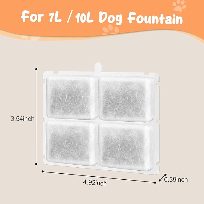 Stainless Steel Dog Fountain, 7L/10L Large Capacity Automatic Water Dispenser with 5 Filters, LED Indicator, Silent Pump for Medium to Large Cats Dogs and Multi-Pet Home (Filters)